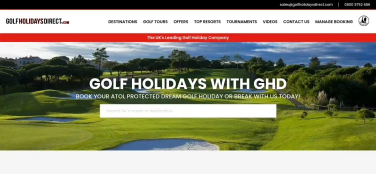 Screenshot Golf Holidays