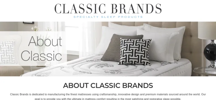 Screenshot Classic Brands Sleep Products