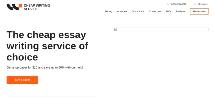 Screenshot Cheap Writing Service