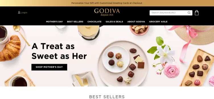 Screenshot Godiva Chocolate