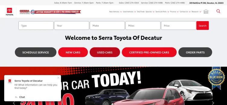 Screenshot Serra Toyota of Decatur