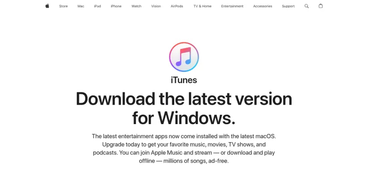 Screenshot iTunes