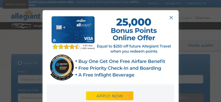 Screenshot Allegiant Air