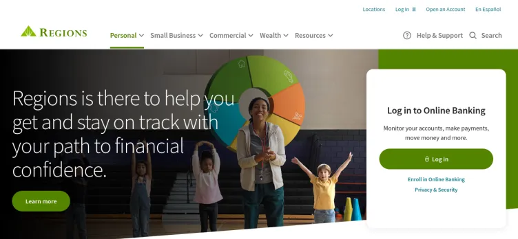 Screenshot Regions Financial