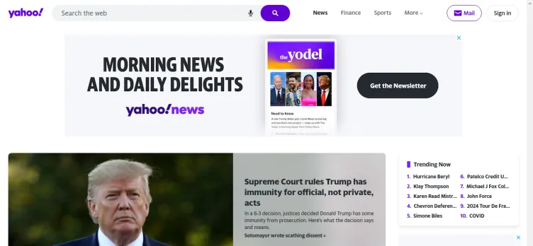 Screenshot Yahoo!