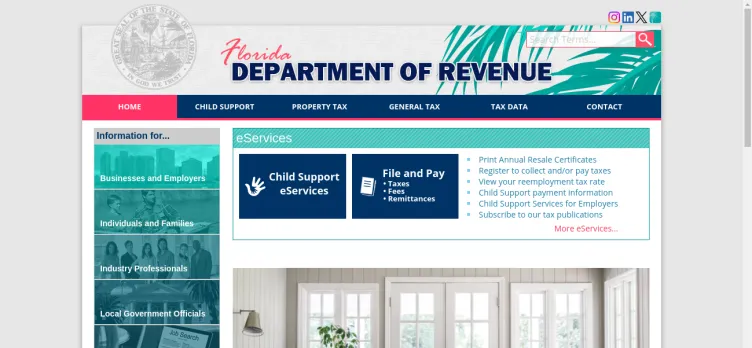 Screenshot Florida Department of Revenue