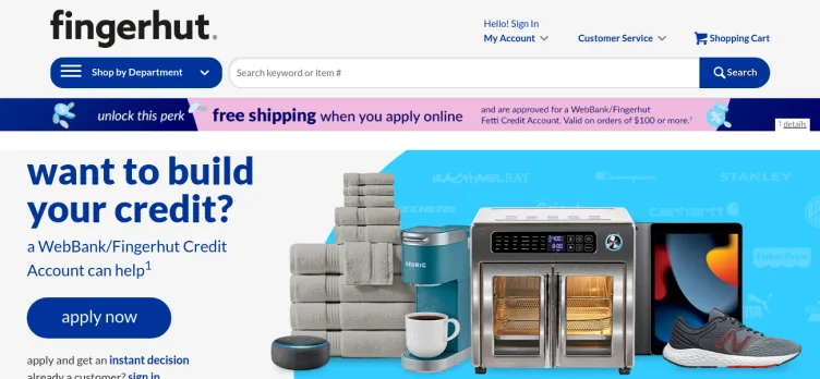 Screenshot Fingerhut