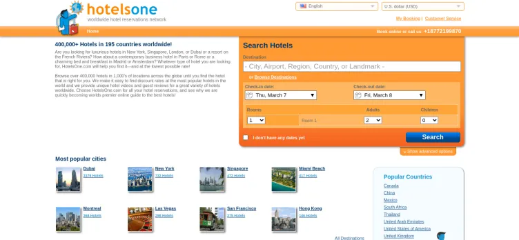 Screenshot HotelsOne.com