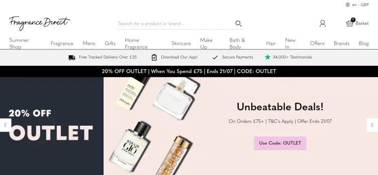 Screenshot Fragrance Direct