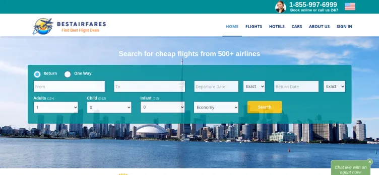 Screenshot Bestairfares.com