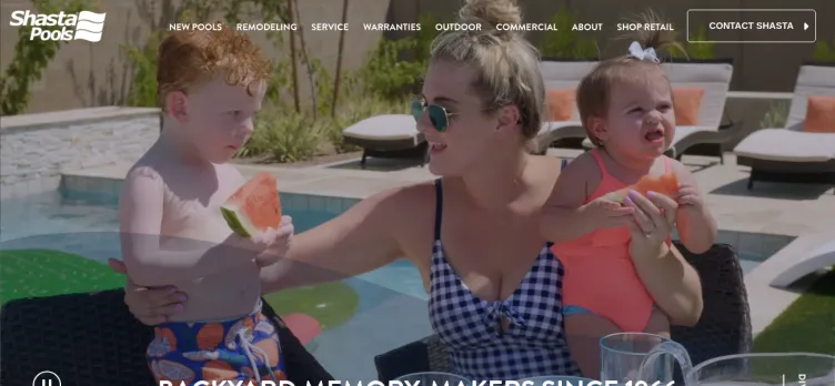 Screenshot Shasta Pools & Spas