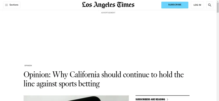 Screenshot Los Angeles Times