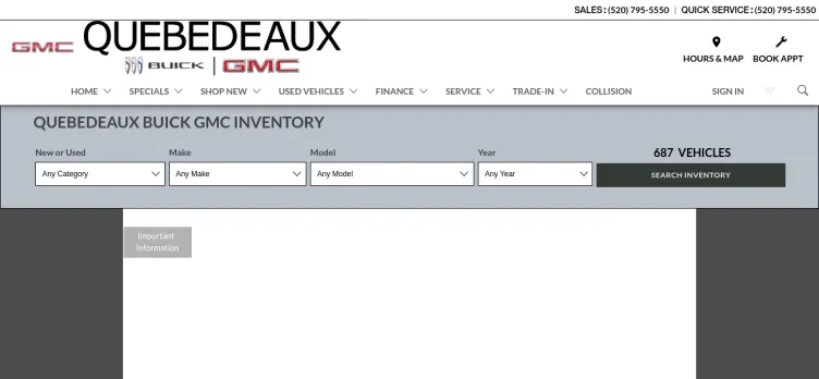 Screenshot Quebedeaux Buick GMC