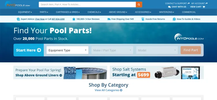 Screenshot Inyo Pool Products