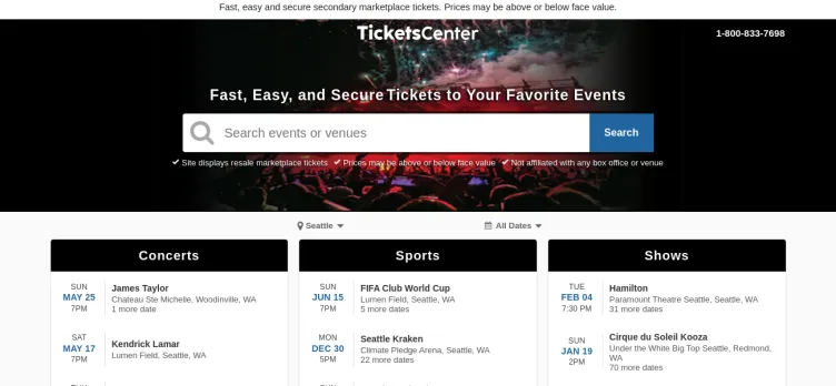 Screenshot Tickets-Center.com