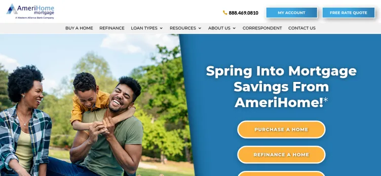 Screenshot AmeriHome Mortgage Company