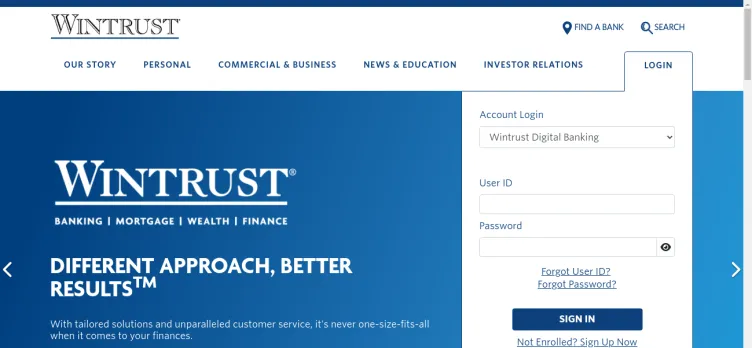 Screenshot Wintrust Financial Corporation