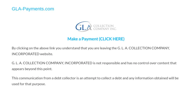 Screenshot GLA Collection Company