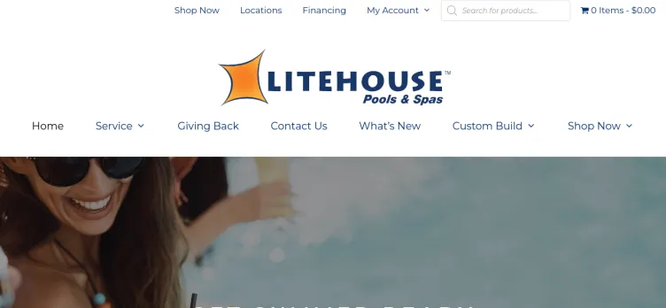 Screenshot Litehouse Pools & Spas