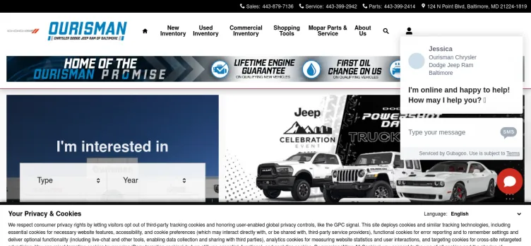 Screenshot Ourisman Chrysler Jeep Dodge Ram Of Baltimore