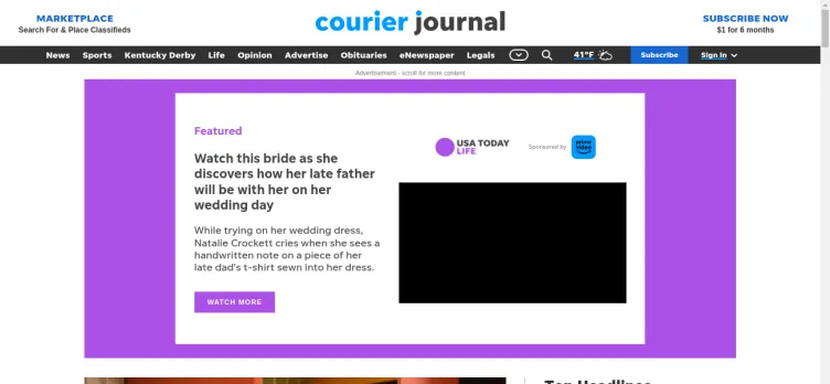 Screenshot Courier Journal