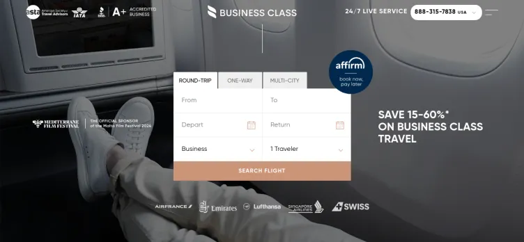 Screenshot Business Travel Group