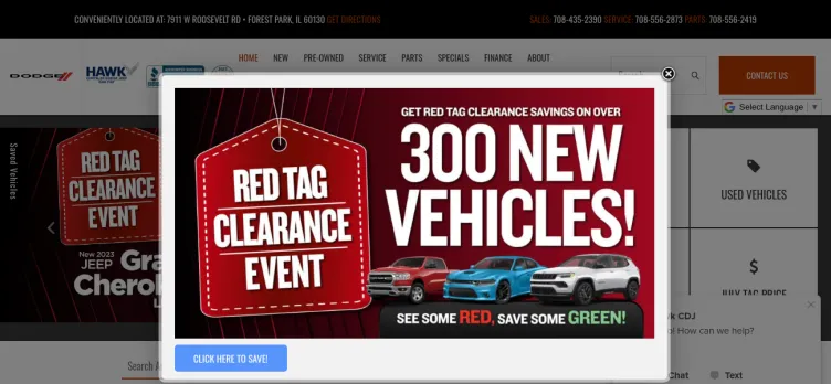 Screenshot Hawk Chrysler Dodge Jeep Ram