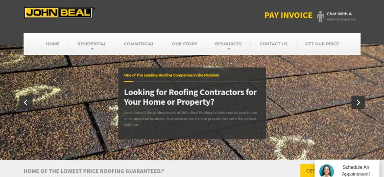 Screenshot John Beal Roofing