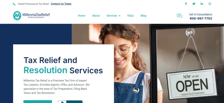 Screenshot Millennia Tax Relief