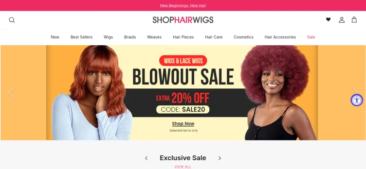 Screenshot ShopHairWigs