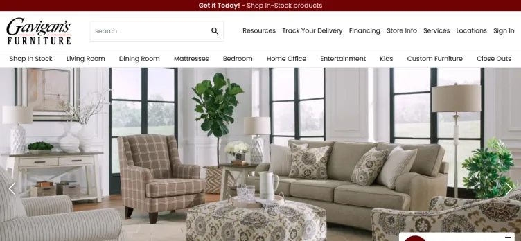 Screenshot Gavigan's Home Furnishings