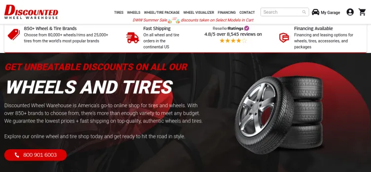 Screenshot Discounted Wheel Warehouse