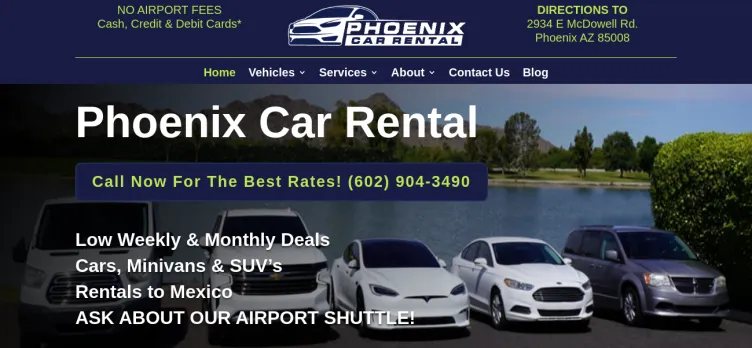 Screenshot Phoenix Car Rental