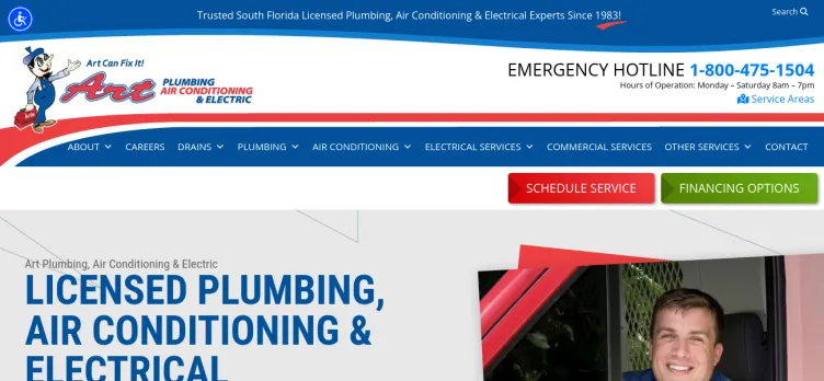 Screenshot Art Plumbing, AC & Electric