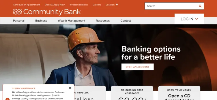 Screenshot Community Bank