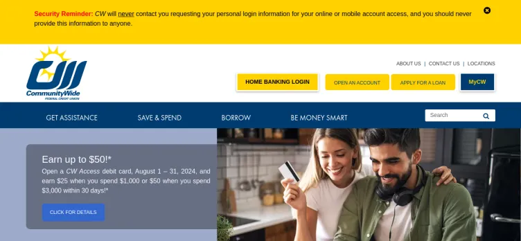 Screenshot CommunityWide Federal Credit Union