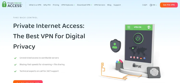 Screenshot Private Internet Access