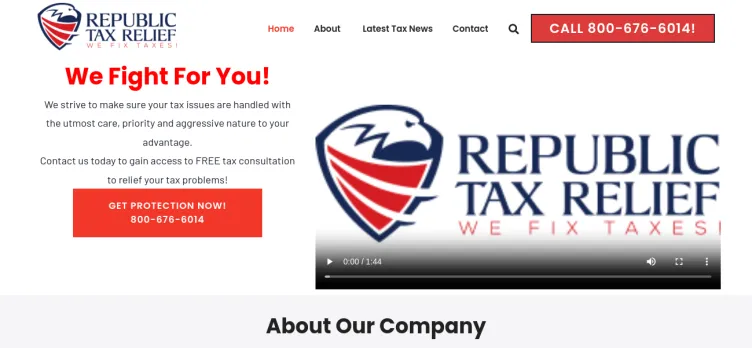 Screenshot Republic Tax Relief