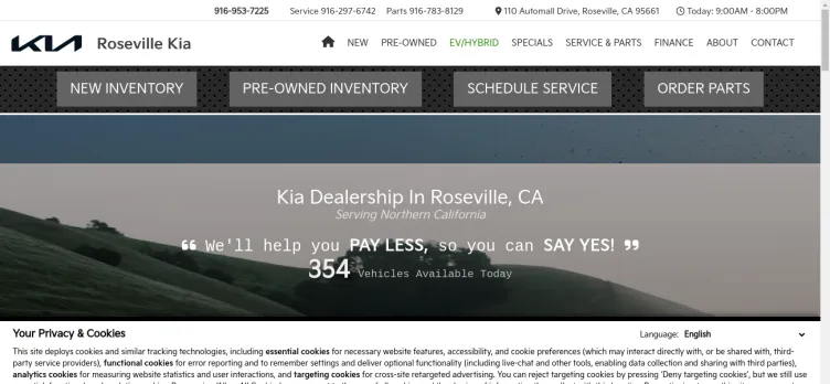 Screenshot Roseville Kia