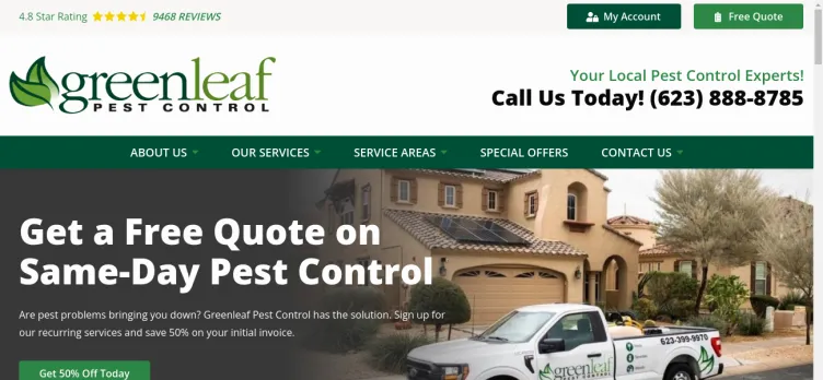 Screenshot Greenleaf Pest Control