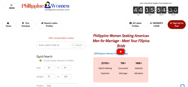 Screenshot Philippine Women for Marriage