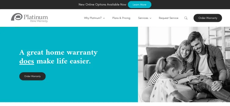 Screenshot Platinum Home Warranty