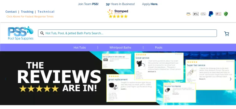 Screenshot PSS Pool Spa Supplies