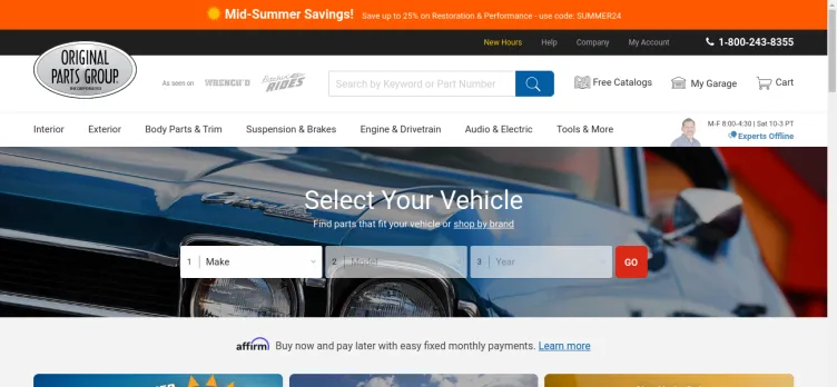Screenshot Original Parts Group