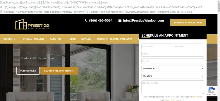 Screenshot Prestige Windows & Doors