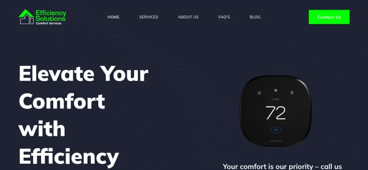 Screenshot Efficiency Solutions Comfort Services
