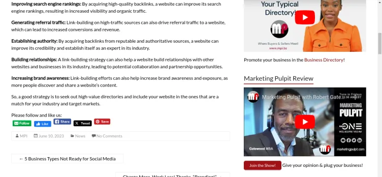 Screenshot Marketing Pulpit