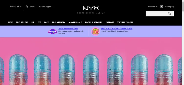 Screenshot NYX Cosmetics