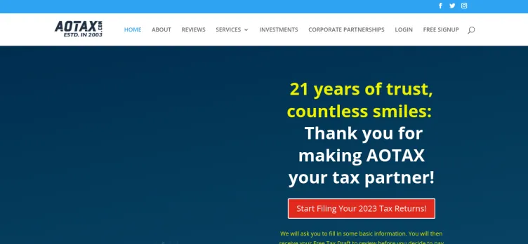 Screenshot Advantage One Tax Consulting