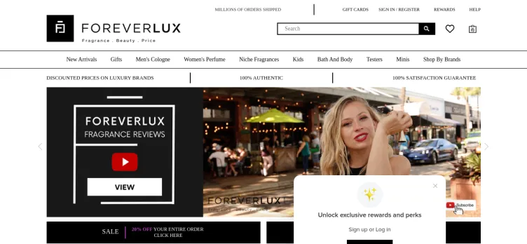 Screenshot ForeverLux.com